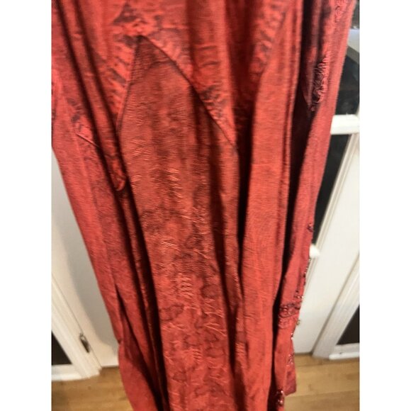 Womens S M Red Whimsigoth Dress Renaissance Nature Fairy Witchy Gothic VINTAGE - Picture 6 of 8